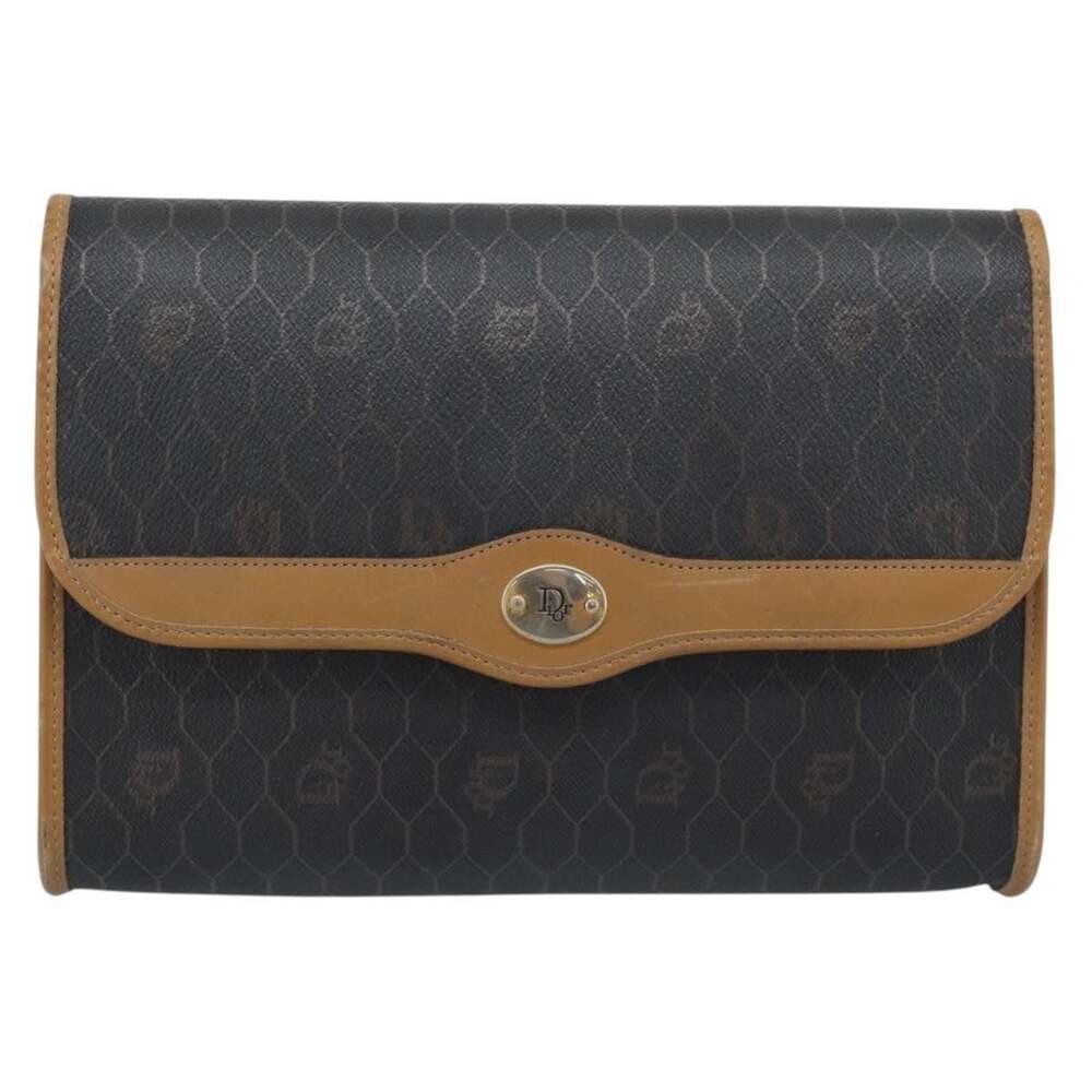 Dior Honeycomb Canvas Chain Shoulder Bag Black
